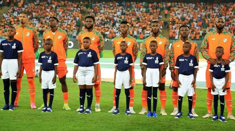 Les enfants du Groupe SIFCA Escort-Players à la CAN 2023